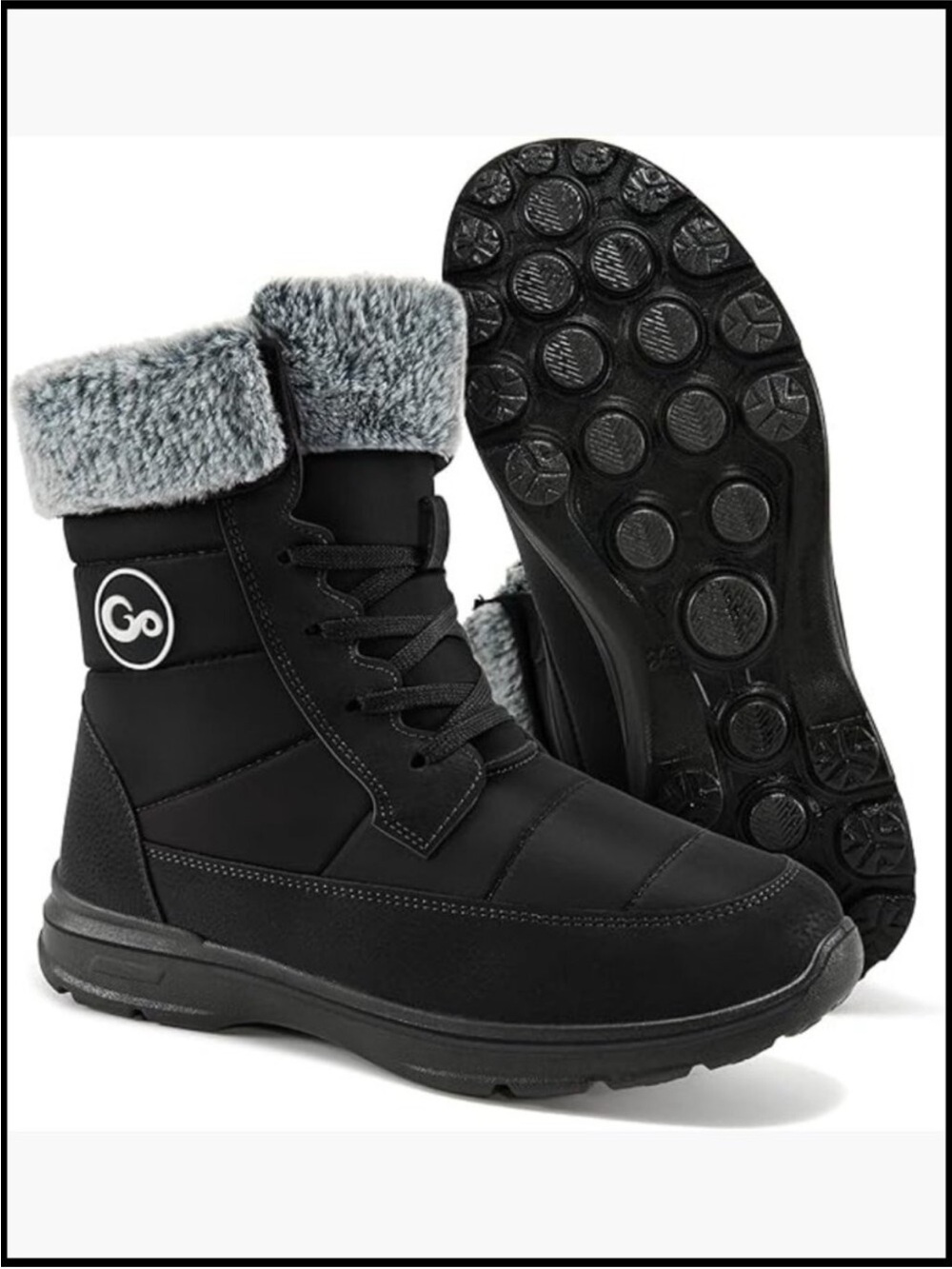 Winter Snow Boots for Women Warm Fur Lined Waterproof Non Slip Lace Up Walking